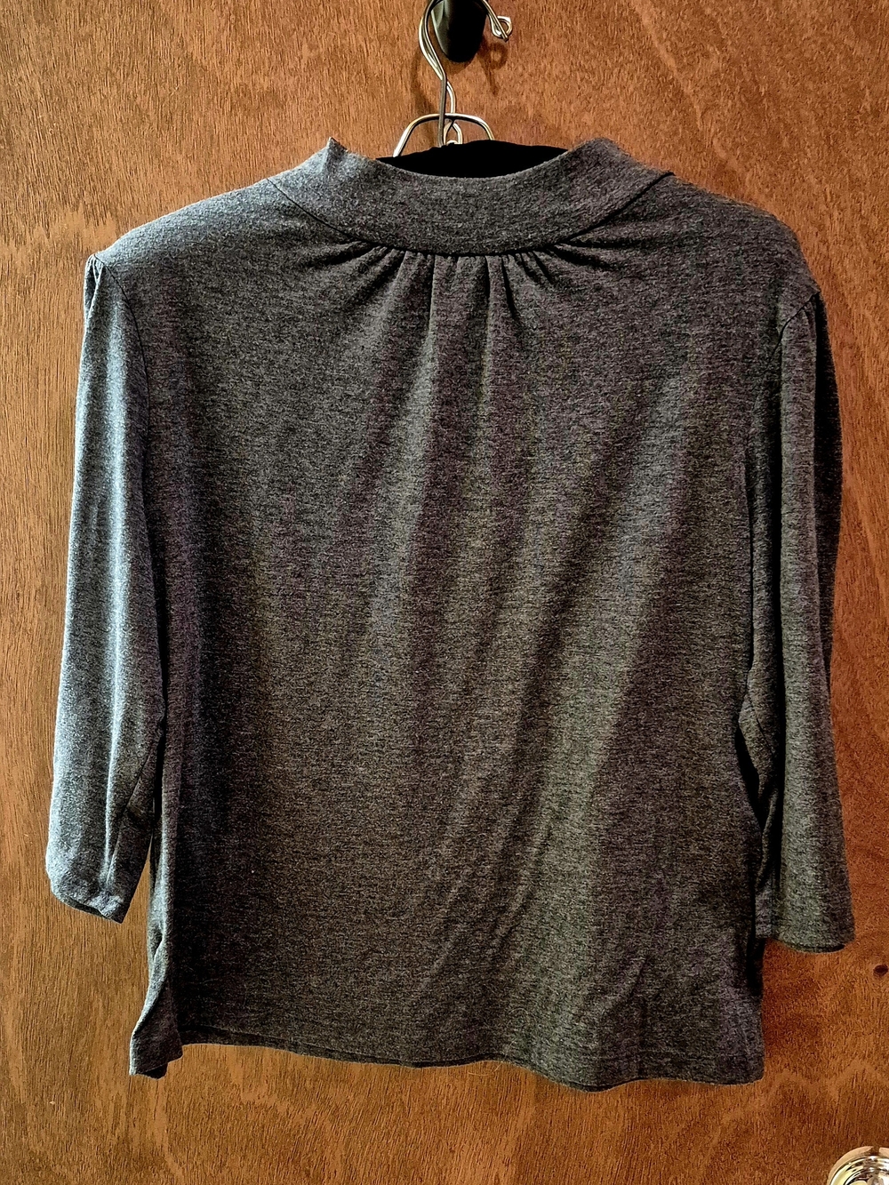 AB Studio Charcoal Mock Neck Knit Top